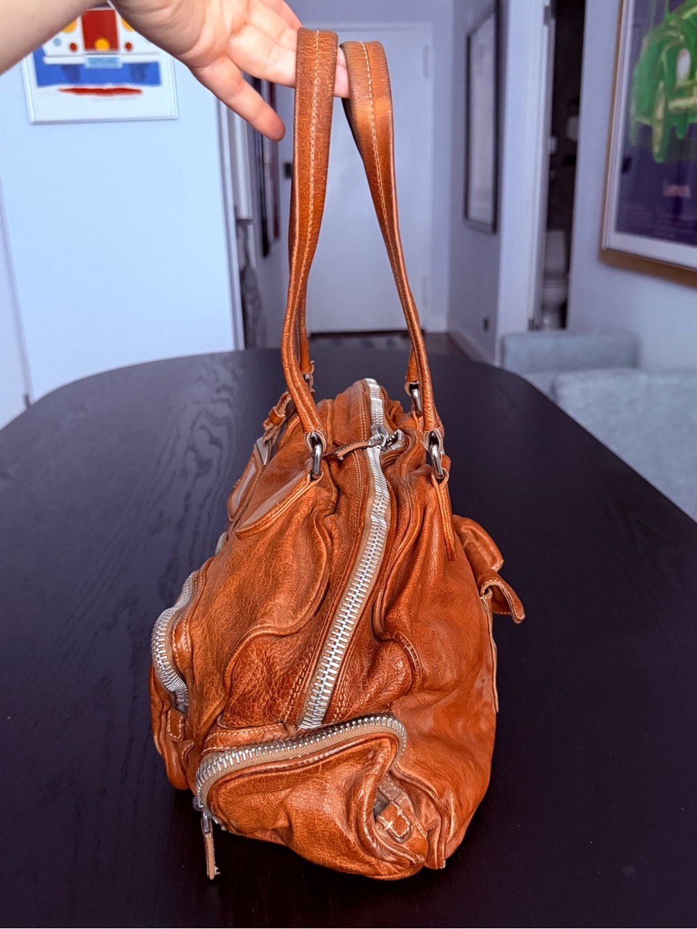 Prada Washed Buffalo Cargo Bag Cuoio - Picture 7 of 16